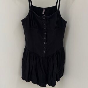 FP Movement Black Button-Front Airstream Romper